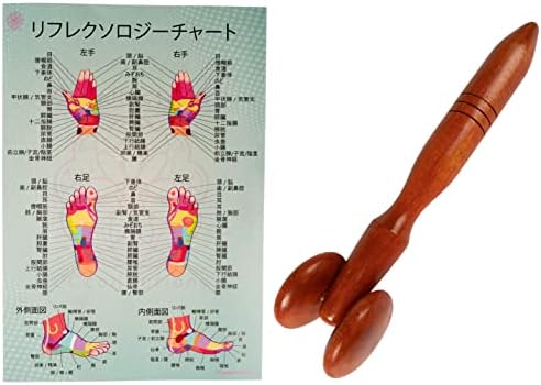 Masaj toolsets cu diagramă pentru profesioniști picior mână Masaj lemn Stick reflexoterapie