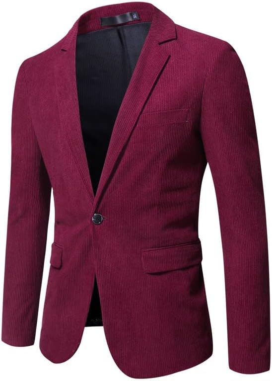 Blazer de catifea pentru bărbați 1 buton solid cu benzi velor haina sport casual slim fit geacă pentru cină de nuntă pentru