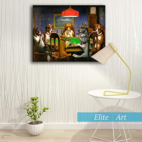 Eliteart-dogs care joacă poker de Cassius Marcellus Coolidge Ulei pictură Reproducere Giclee Wall Art Canvas