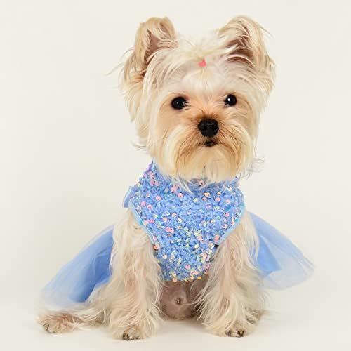 Rochie pentru câini pentru câini mici fată cățeluș cu fustă pentru câini rochie prințesa tifon, haine pentru animale de companie