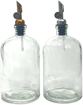 Blush Apothecary 25-uncie Apothecary sticlă de sticlă transparentă cu metal Pour gura de scurgere / uleiuri | oțeturi, siropuri