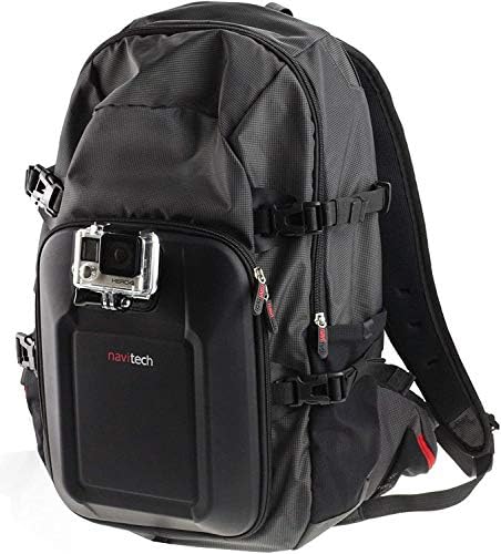 Navitech Action Camera Backpack & amp; cutie de depozitare gri cu curea de piept integrată-compatibilă cu camera de acțiune