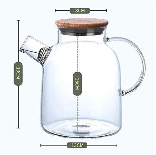 Ceapot din sticlă cu apă ulcior Iceu cu suc rece Carafă cu capac din oțel inoxidabil borosilicate din sticlă pentru vinuri