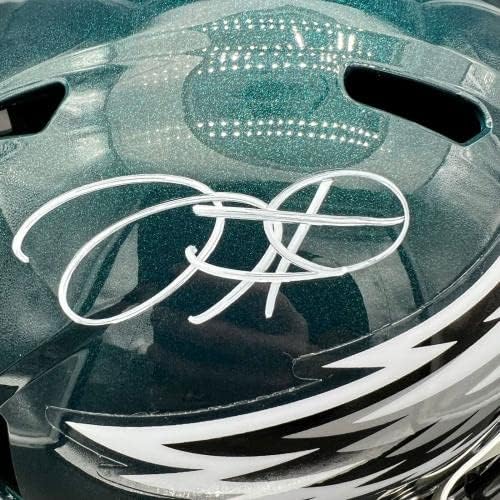 Jalen Hurts a semnat cască de viteză de dimensiuni complete PSA/DNA Eagles autografate-căști NFL autografate