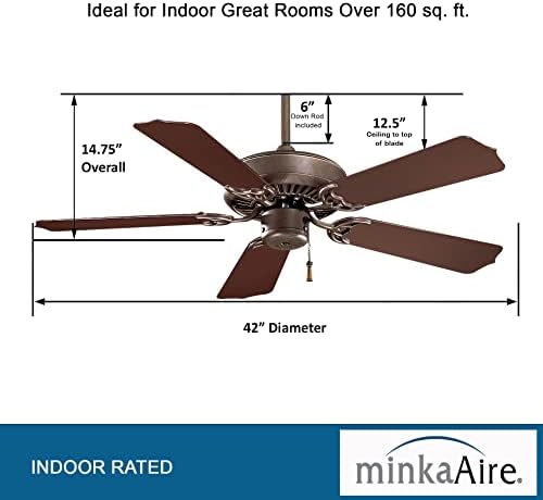 Minka-Aaire F572-ORB Sundance 42 inch Ventilator de tavan al lanțului de tragere în aer în ulei finisaj din bronz frecat