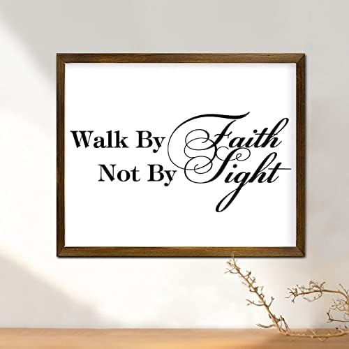 Christian Inspirational Citat Wood Wood Framed Sign Walk by Faith Not by Sight Wood Wall Art Artă Nursery Wall Wood Frame Sign