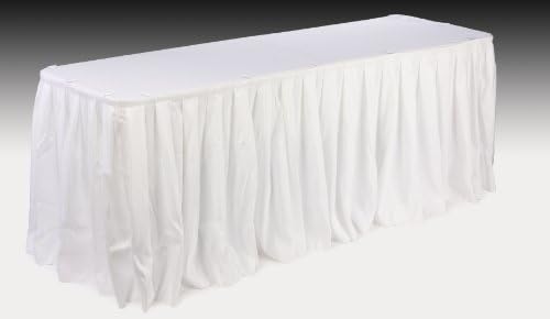 Afișaje2GO 13,5 metri Fustă de masă plisată, 162 inch x 29-1/4-inch, alb