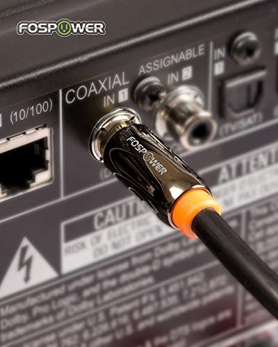 Fospower (6ft - 2 pachet cablu coaxial audio digital [conectori placate cu aur 24K] Premium S/PDIF RCA Masculin la RCA Male