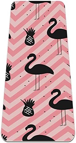 Mat de yoga flamingo negru și ananas pe fundal roz Eco eco prietenos cu fitness non -slip pentru pilates și exerciții de podea