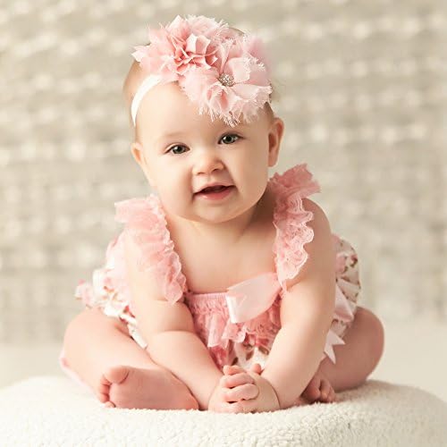 Banda Mea De Susținere Lello Cluster De Flori Din Țesătură Ponosită Baby-Infant-Toddler-Girl Elastic Elastic Trandafir Prăfuit