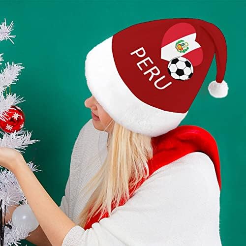 Dragoste Peru Fotbal Fotbal pluș Crăciun pălărie obraznic și frumos Mos Craciun pălării cu refuz de pluș și confort linie Xmas