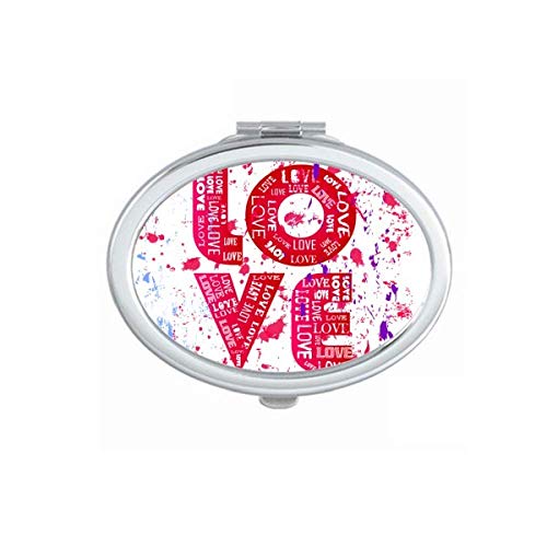 Ziua Îndrăgostiților Pink Love Picting Mirror Portabil Fold Mink Makeup Ochelarii laterali dubli
