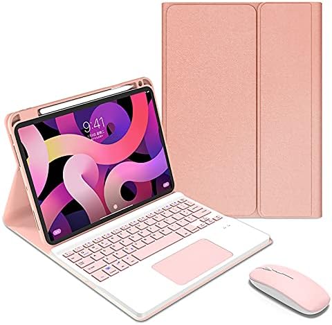 Carcasă de tastatură WYZDQ pentru iPad Air 10.9 inch 2020 cu touchpad, tastatură Bluetooth detașabilă și mouse pentru iPad
