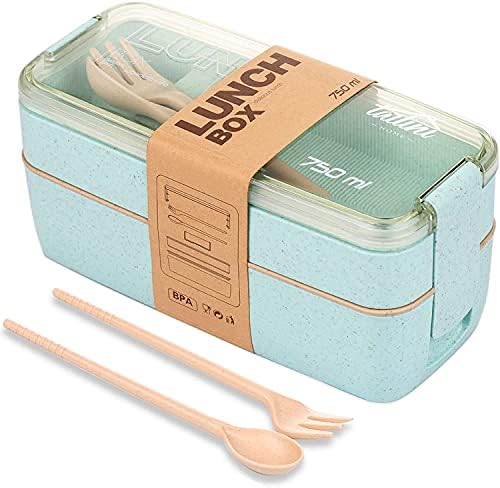 Afișaje RJ - coji de orez fibre vegetale culoare verde tiffin cutie de prânz cu compartimente cutie de prânz din fibră de grâu