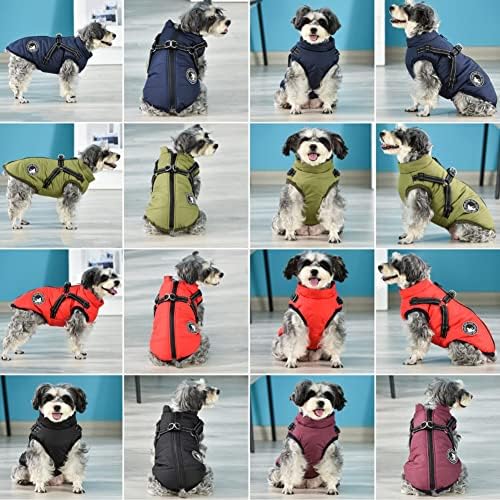 Haina de câine gyuzh cu harnașă haina de câine de iarnă pentru câine de câine sacou pentru câine impermeabil haina de câini
