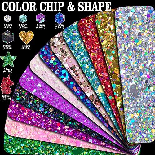 Holografic Chunky Glitter 50g argint+8g * 4 Corp sclipici cu multi-forme De Aur + Magic violet + roșu + verde sclipici sclipici