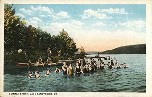 Sport de vară, Lacul Taneycomo Forsyth, Missouri MO carte poștală originală antică