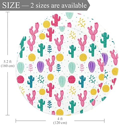 Llnsupply dimensiuni mari de 4 ft rotunde copii joacă zona covor colorat cactus creșă covor non slip pentru copii covor copil