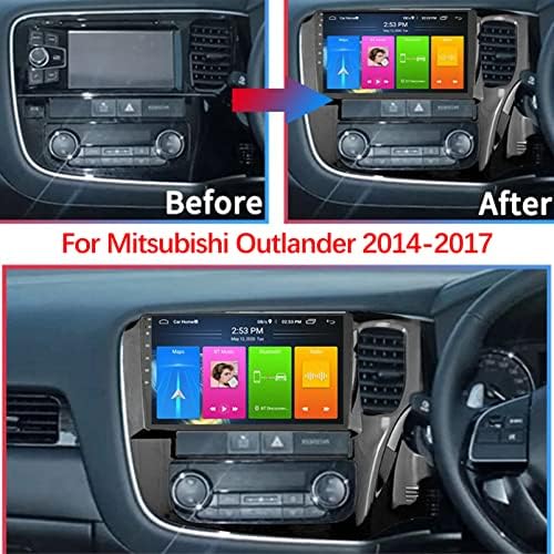 PLOKM 2 DIN CAR STEREO 9 Ecran tactil Sat Nav Android 11, CarPlay RDS AM RADIO pentru Mitsubishi Outlander 2014-2017 Suport