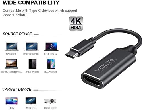 Lucrări de Volt Plus Tech HDMI 4K USB-C kit compatibil cu adaptor profesional LG 38WP85C-W cu o ieșire digitală completă de