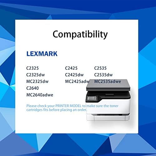 SANCTink remanufacturate Toner cartuș de înlocuire pentru Lexmark C2325dw C2325 MC2325adw C2535dw MC2535adwe C2425dw MC2425adw