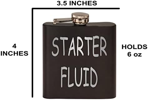 Amuzant Starter Fluid din oțel inoxidabil Hip Flask premium Matte Black face un cadou minunat pentru el Tată Tată mecanic