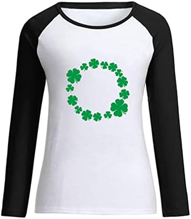 Femei Vara Toamna tricou maneca lunga moale confortabil îmbrăcăminte Crewneck bumbac St. Patrick zi Bluza Tee pentru fete HA