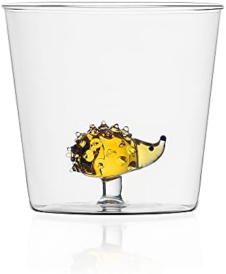 Ichendorf Milano Glas Becher Igel-Borosilikatglas-modernes italienisches Design-Trinkglas mit Figur - 8 x 8,5 cm