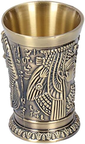 Vintage Metal Shot Sticlă, Gravura Model Whisky Cupa Băut Retro Egiptean Ochelari Relief Lichior Cupe Mini Handmade Relief
