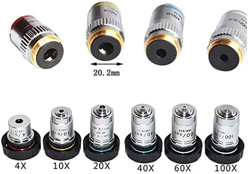 Accesorii microscop 4x 10x 20x 40X 60X 100x Plan microscop acromatic obiectiv piese lentile consumabile de laborator