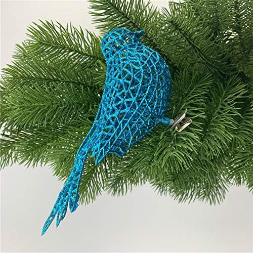 LAZYSPACE 6.3inch păsări artificiale cu cleme simulate păsări ornament păsări de sclipici drăguțe pentru brad de Crăciun decorațiuni