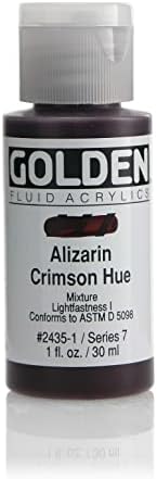 Vopsea acrilică cu lichid de aur 1 uncie-istorică Alizarin Crimson nuanță