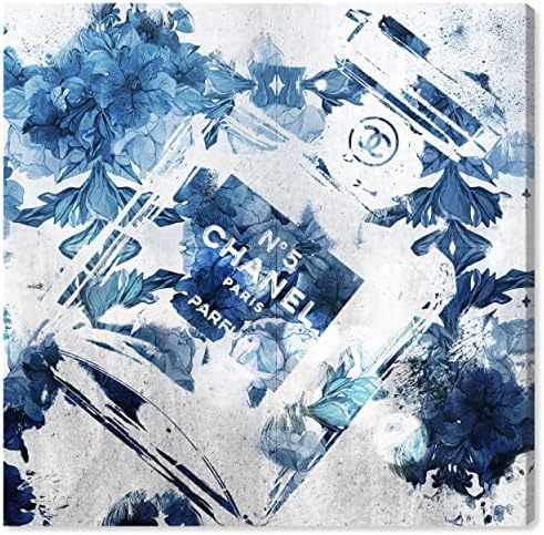 Oliver Gal Artist Co. Fashion and Glam Wall Art Canvas imprimeuri de flori pentru flori „Decor acasă, 16 x 16 , albastru, alb