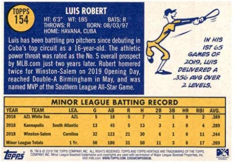 2019 Topps Heritage Minors 154 Luis Robert RC Rookie Birmingham Barons Baseball Trading Card