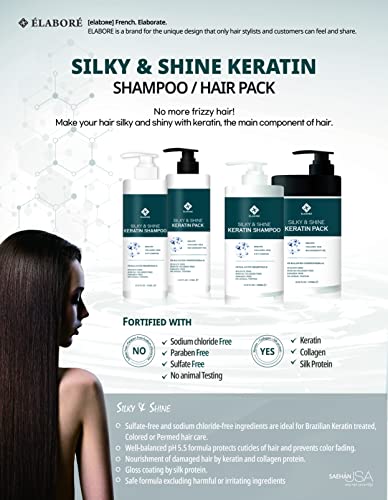 Șamponul Elabore Silky & Shine Keratin 16.06fl.oz/ 475ml