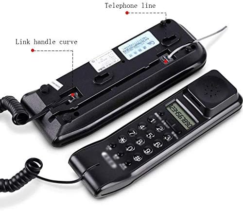 Telefon PDGJG, telefon fix retro în stil occidental, cu depozitare digitală, montat pe perete, funcție de reducere a zgomotului