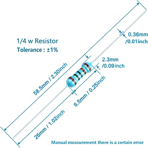 150 pcs 330 ohm rezistență 1/4W ± 1% Toleranță Rezistență fixă ​​cu toleranță, valori multiple ale rezistenței Minidodoca opțională