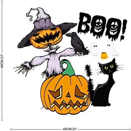 Autocolante de Halloween acuarelă dovleac lanternă Decor pisică neagră liliac bun venit decalcomanii de perete de Halloween