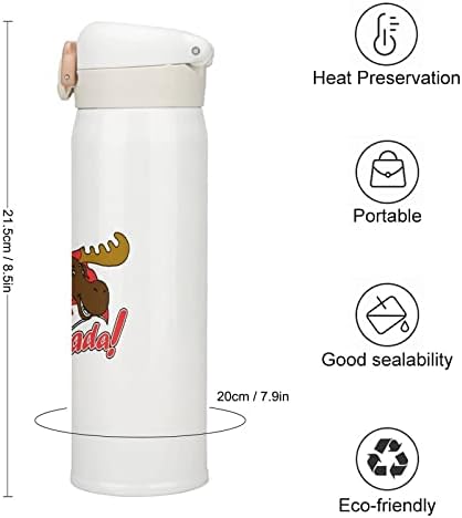 Canadian Moose Izolație sticlă cu apă din oțel inoxidabil din oțel inoxidabil Cupă de sport izolată pentru călătorii în aer