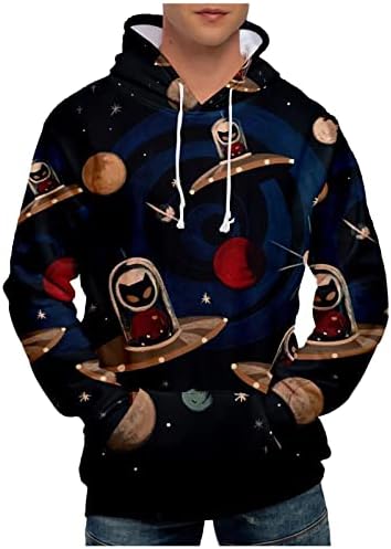 Glugă cu mânecă lungă pentru bărbați Hanorac cu pulover supradimensionat pentru căptușeală casual casual top tops tops pentru