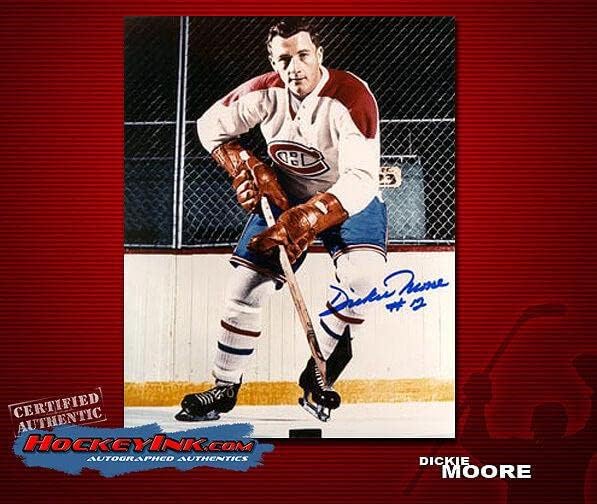 Dickie Moore a semnat Canadiens 8x10 Foto -70101 - Fotografii autografate NHL