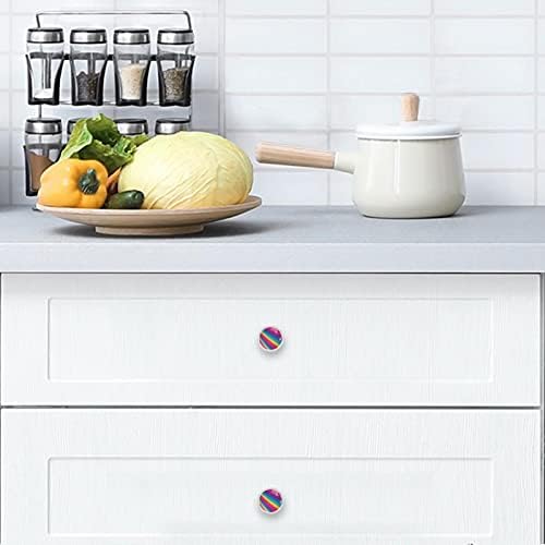 Lagerery sertar butoane pentru Băieți Rainbow baruri Dresser butoane Crystal Glass Cabinet butoane 4buc Print rotund butoane