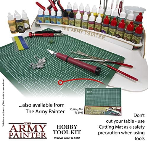 The Army Painter Hobby Tool Kit-Set de modele din plastic din 7 piese instrumente pentru miniaturi cu lucruri verzi și lipici
