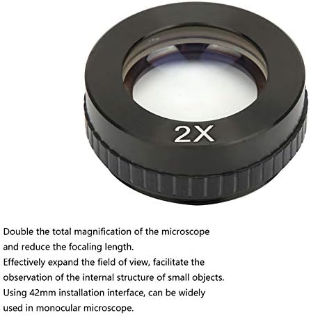 Fydun 2x microscop obiectiv auxiliar lentilă pentru un singur butoi microscop 42mm fir de montare