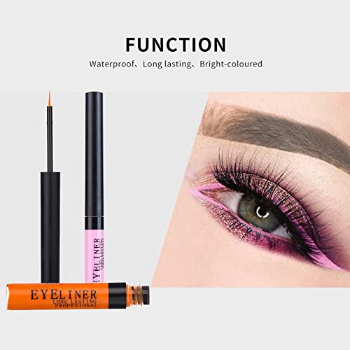 Outfmvch picături durabil 22 de culori fard de ochi Eyeliner curcubeu colorat Neon Eyeliner creion pigmentat Smudgeproof gel
