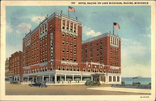 Hotel Racine pe Lacul Michigan Racine, WISCONSIN WI Carte poștală antică originală
