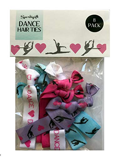 8 piese Dance Gift Hair Elastics - Cadouri de dans pentru Fete, Cadouri de dansator, Cadouri de balet, Cadouri de balet pentru