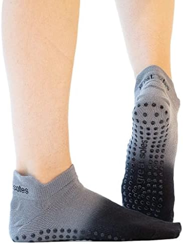 Mare tălpii Ombre, sport și noutăți cu imprimeu non -skid pentru femei - șosete de yoga cu prindere non -grip pentru Pilates,