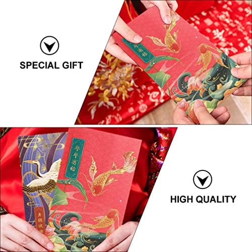 Amosfun plic roșu chinezesc 12 buc 2021 plicuri roșii plicuri roșii chinezești pachete roșii Anul Nou consumabile de Crăciun