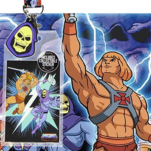 He-Man Master of the Universe Id șnur titular insigna cu cauciuc Skeletor farmec și autocolant de colectie